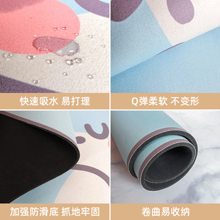 宝仕道硅藻泥地垫浴室防滑垫可爱卡通家用卫生间吸水速干厕所