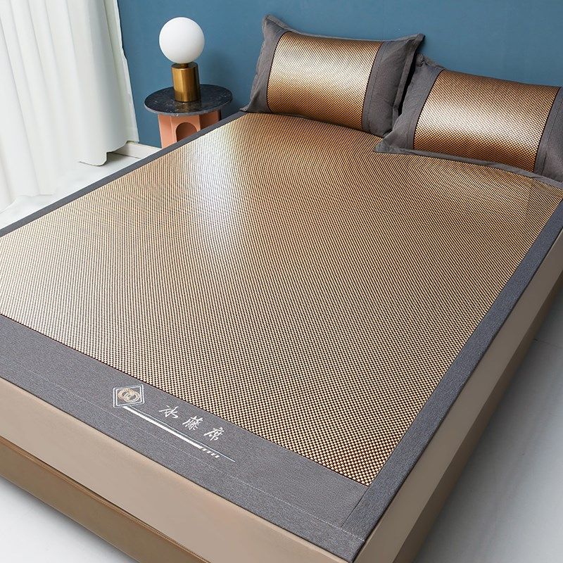 冰丝凉席冰藤席简约风凉感亲肤席子夏天单双人家用可折叠水洗草席,床上用品,冰丝席,淘宝优惠券,粉丝福利购,淘宝优惠卷