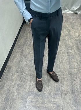 韩国20a23新款西裤垂坠感修身韩版小脚西装裤商务休闲秋季男士裤