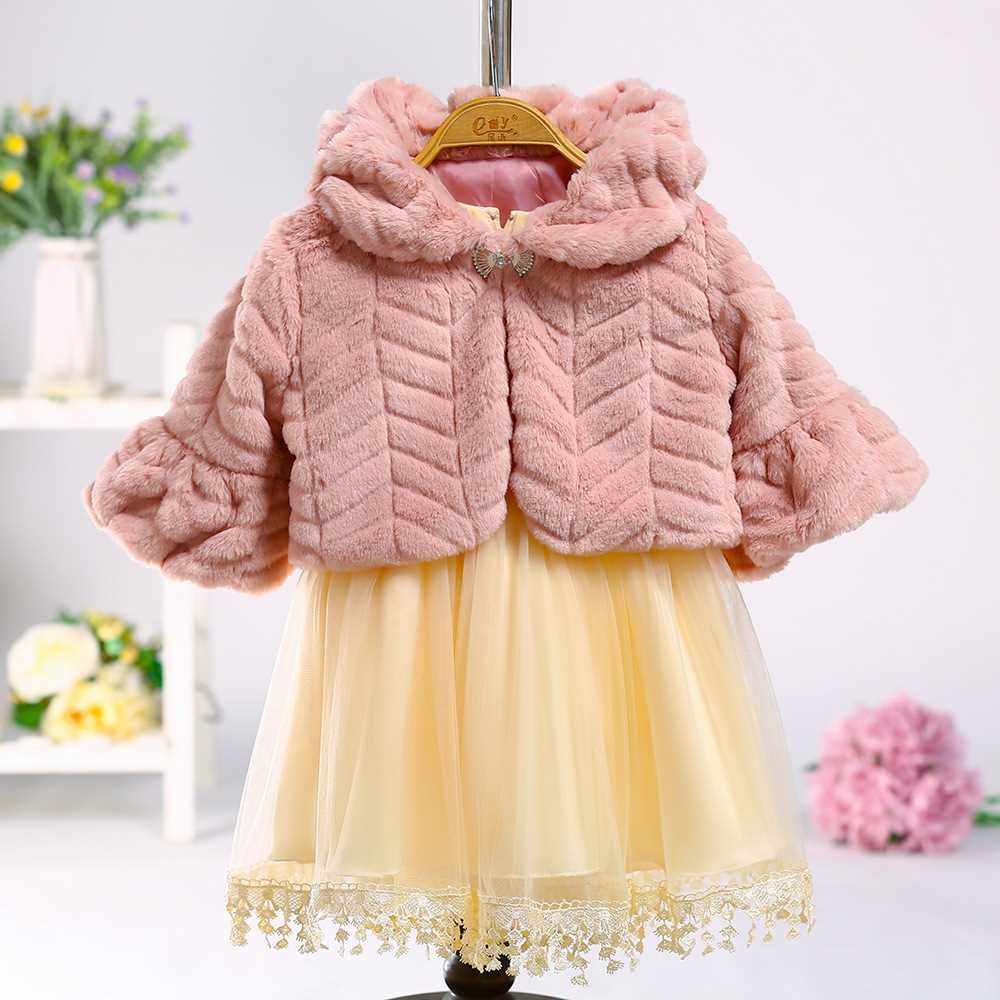 Children's Girls Fur Coat Winter Jackets Kids Faux Fur Coats_虎窝淘
