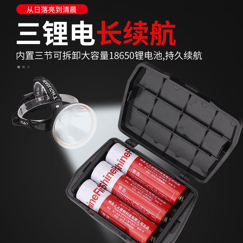 P90强光头灯充电超亮头戴式手电筒leFd远射疝气户外矿工灯超长续