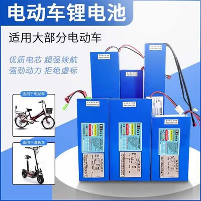 可定制60V24V电动车锂电池48V10a12a滑板车36V电瓶车自行车15a20a