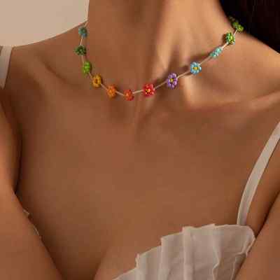 推荐aisy necklace holiday style braided clavicle necklace fe