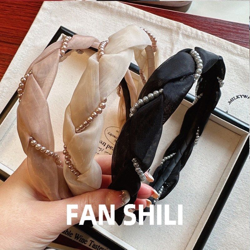 珍珠麻花辫发箍高级感洋气时尚网纱发卡高颅顶显脸小宽边发捆头箍,饰品/流行首饰/时尚饰品新,发饰,淘宝优惠券,粉丝福利购,淘宝优惠卷