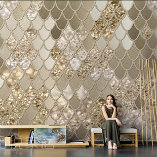 北欧轻奢金色几何艺术壁纸个性 客厅电视背景墙纸卧室墙布无缝现货