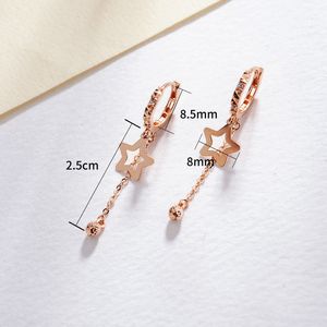 新品爱之打造 彩金耳饰女18k玫瑰金耳环星星耳坠耳线