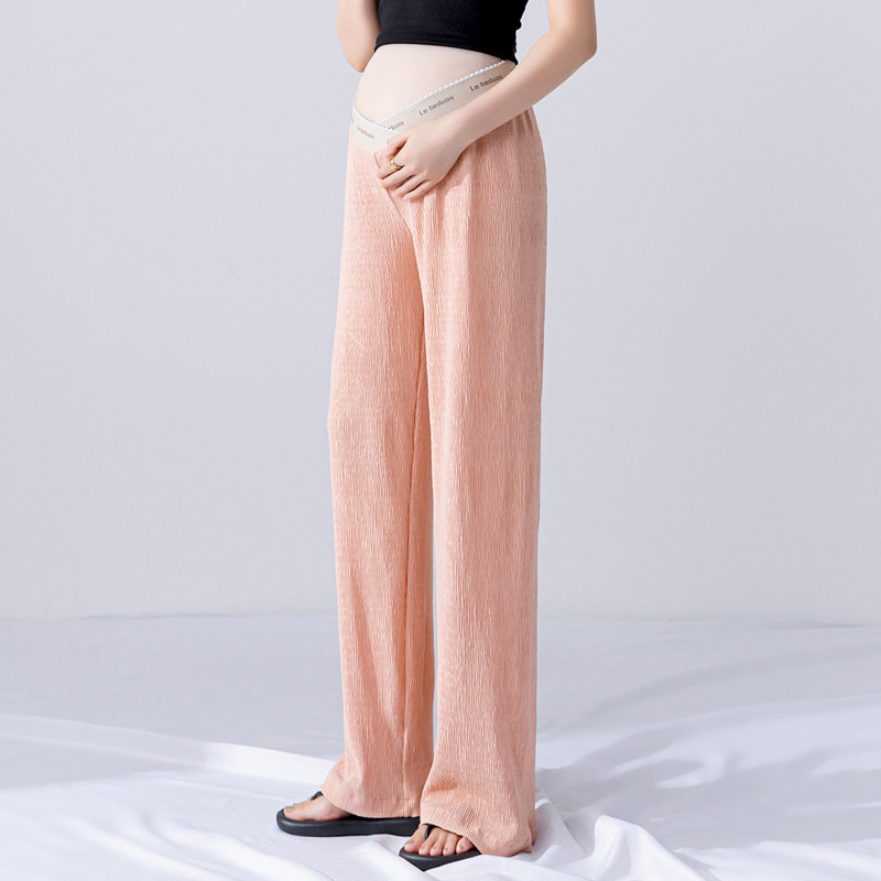 孕妇裤低腰褶皱直筒裤夏季薄款外穿雪纺肌L理垂感拖地裤直筒阔腿,孕妇装/孕产妇用品/营养,孕妇休闲裤,淘宝优惠券,粉丝福利购,淘宝优惠卷
