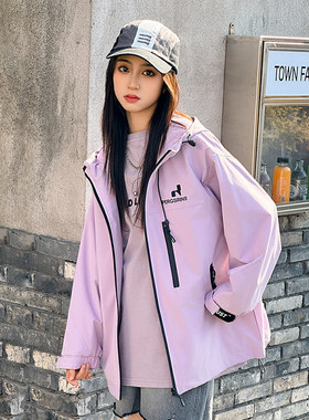 女童外套春秋款2024新款12初中生春装大童女装风衣儿童冲锋衣15岁