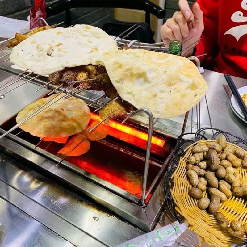 淄博烧烤炉子小饼机山东s烧烤小饼烤饼蘸料无烟烧烤炉家用烤羊腿