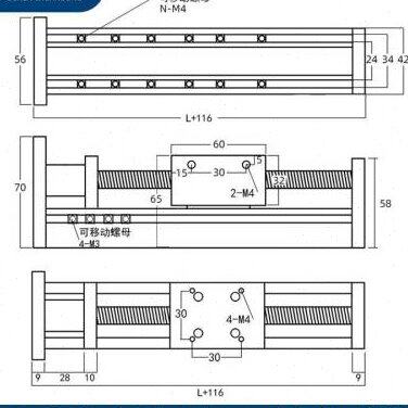 极速新品单线轨滚珠丝l杆导轨直线模组电动滑轨丝杆数控精密十字