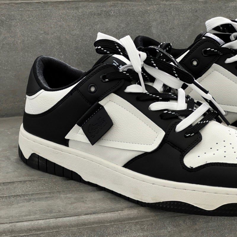 抱走推土机春夏款情侣板鞋男女鞋黑白撞色透气情侣男士运动休闲鞋