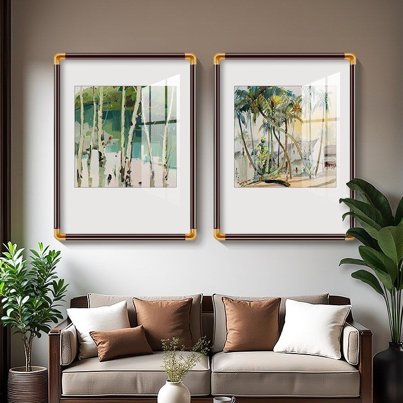 吴冠中江南水乡挂画新中式客厅沙发背景墙装饰画玄关餐厅水墨壁画,家居饰品,现代装饰画,淘宝优惠券,粉丝福利购,淘宝优惠卷