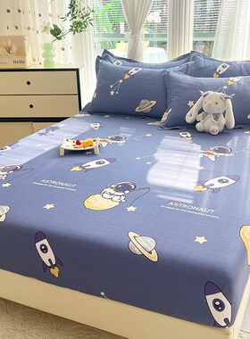 定做全棉床笠儿童蓝色太空床罩榻榻米床包90*100*120*135*180*190