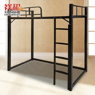 定制加固单上层床高架床现代简约铁艺床家用小户型上床下空铁架床