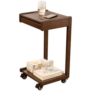 移动笔记本电脑床边办公桌实木边几桌客厅懒人沙发阅读桌茶几简约