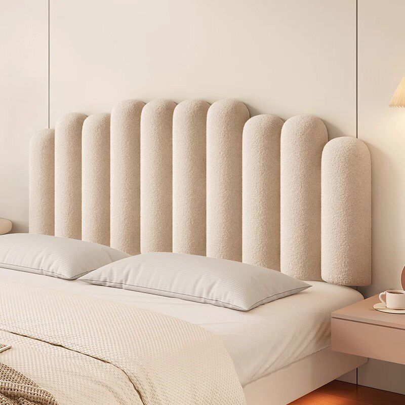 波浪钢琴键软包床头靠垫奶油风榻榻米靠枕床头护腰大靠背2024新款,居家布艺,床头靠垫,淘宝优惠券,粉丝福利购,淘宝优惠卷