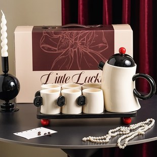 年轻人茶具套装水杯陶瓷杯具送别人乔迁礼物女士家用茶壶一壶四杯