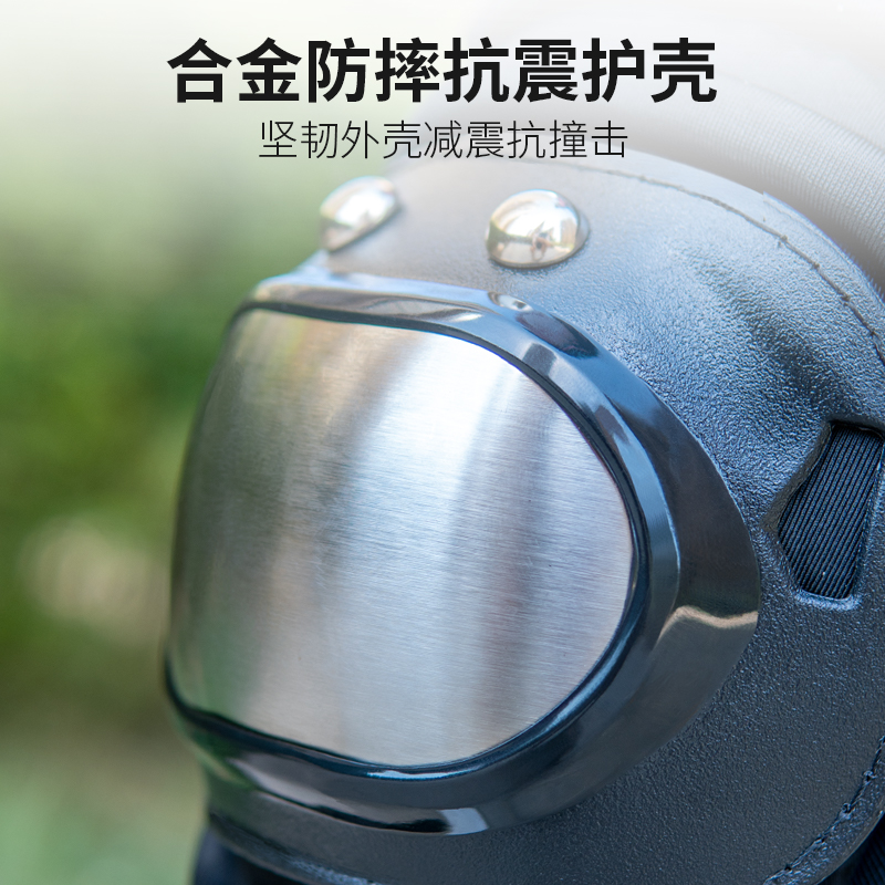 摩托车护膝夏季机车骑行护具防摔撞防风不锈钢护腿装备男女通用