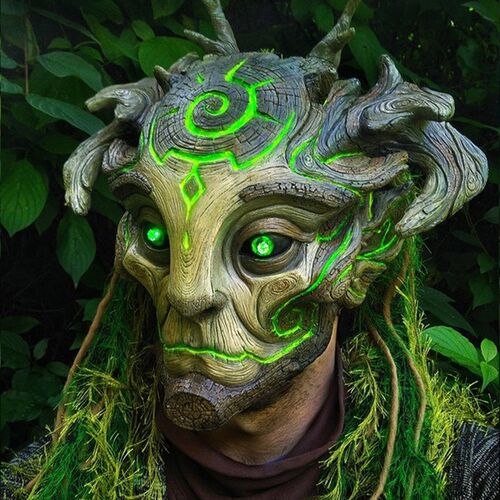 Christmas Eve Glowing Mask Forest Elve Old Man Latex Mask Re