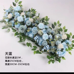 j饰花排迎宾区花墙排花路引T台花艺婚礼背景仿 新款 婚庆布置装