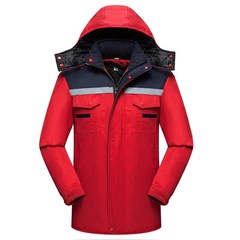 定制棉服工作服印 logo工装中长款户外冬季羽绒棉冲锋衣男女工人