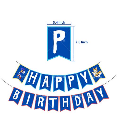 47pcs/set Super Sonic Balloons Anime Sonic Birthday Banner
