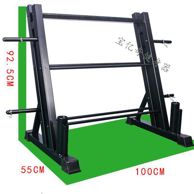 三层双层哑铃架健身器材多功能储存架壶铃杠铃杆杠铃片收纳架包胶