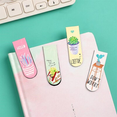 JIANW 6pcs/set Cute Cartoon magnet bookmark life fresh bookm