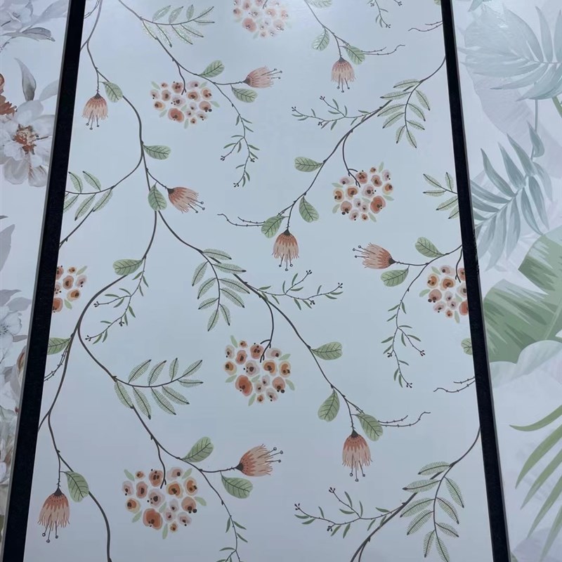 法式连纹花砖600x1200奶油风卫生间瓷砖绿色墙裙花片厕所玄关墙砖