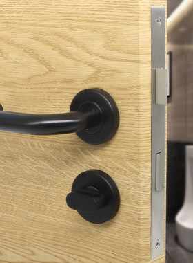 304不锈钢黑色指示锁 卫生间y隔断门锁 洗手间红绿卫浴工程分体锁