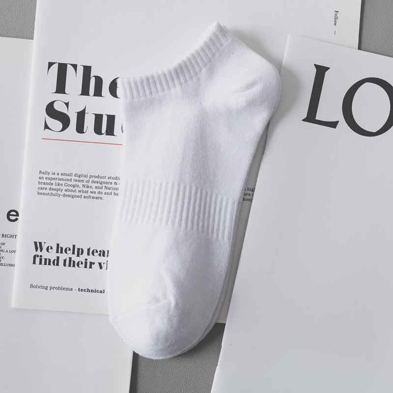 白袜子男士夏季薄款短袜青少年低腰短款纯色透气船袜浅口黑色新款