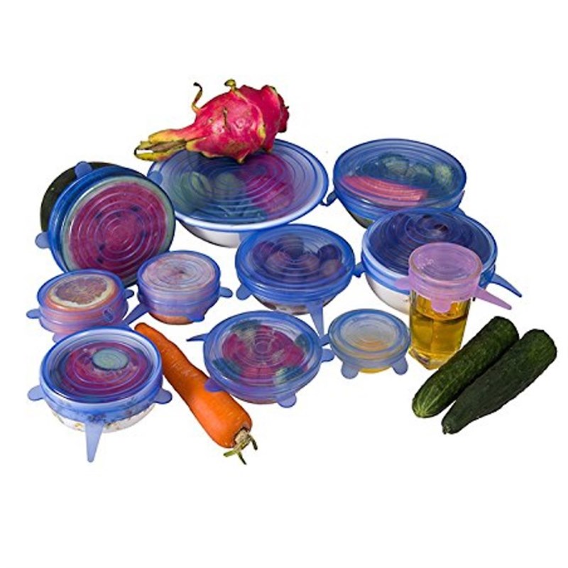 5pcs Reusable Silicone Stretch Lids Wrap Bowl Pot Cover Food