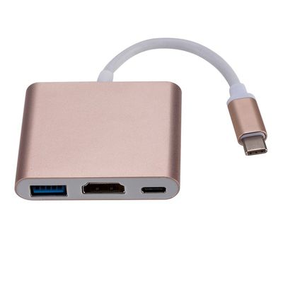 网红3 in 1 USB C Hub USB 3.1 Type C Male to HDMI PD USB 3.0