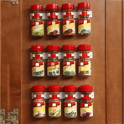 推荐2/4PCS Kitchen Storage Clips Rack Wall Mount Spice Rack