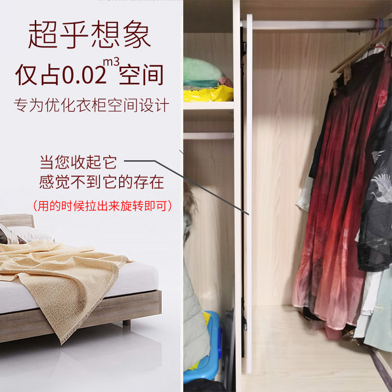 衣柜镜子内装推拉镜全身镜内置滑轨伸缩旋转折叠隐形试衣穿衣镜