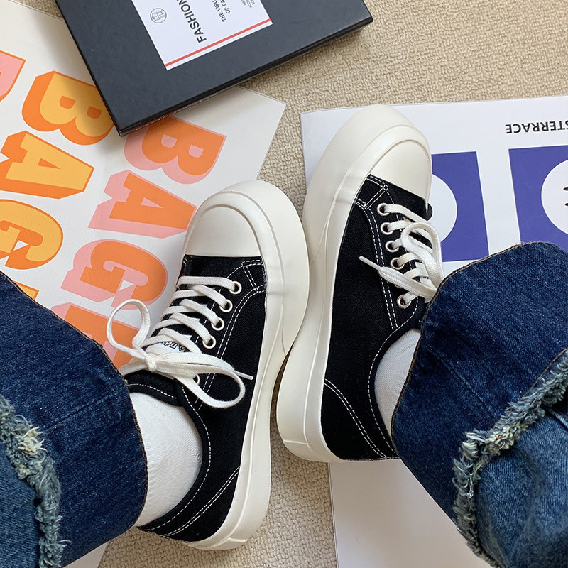 树上有个桃帆布鞋女2022春季新款可爱日系百搭小白鞋厚底休闲鞋,女鞋,帆布鞋,淘宝优惠券,粉丝福利购,淘宝优惠卷