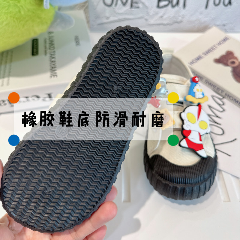 儿童帆布鞋男童2023春秋季新款男孩宝宝幼儿园室内鞋轻便软底布鞋