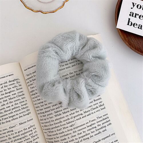 小众高货Warm Soft Hair Scrunchies Furry Elastic Hair Band Wo