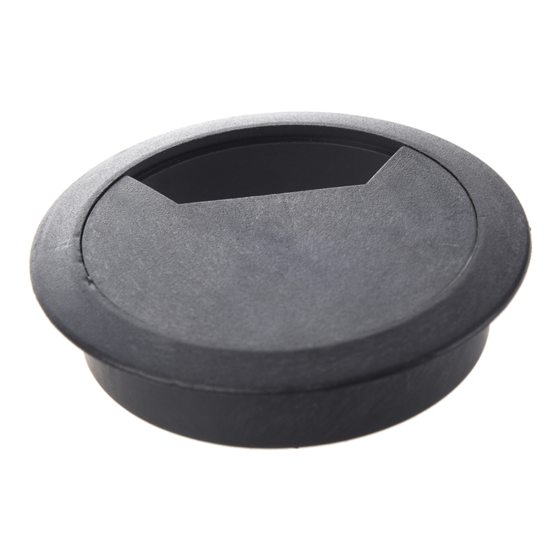 推荐3 Pcs Desk 60mm Dia Grommet Cable Cord Hole Cover Black