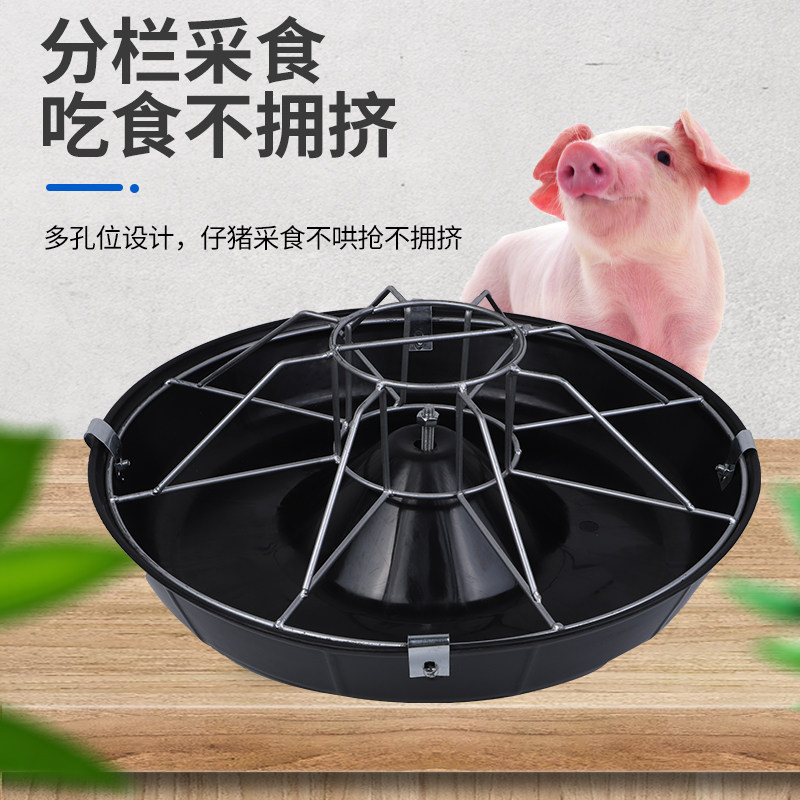 速发不锈钢母猪食槽圆形塑料小猪补料槽仔猪用喝水槽神器养猪养殖