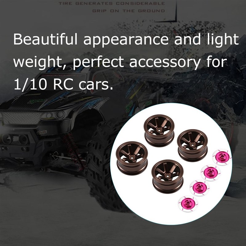 Aluminum Wheels Metal Tires  for 1/10 Flat Sports Car Drift