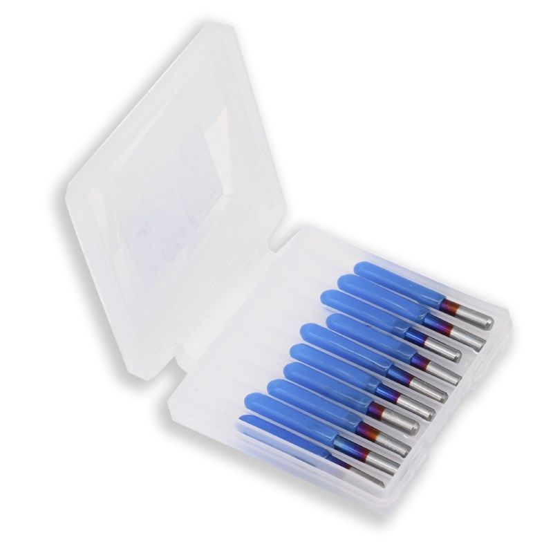 PCB 3D Milling Cutter 3.175 Shank Blue Coating Tungsten Carb