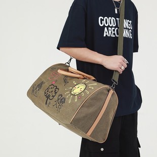 旅行包男款大容量短途旅行袋男女运动健身包手提包行李包帆布背包