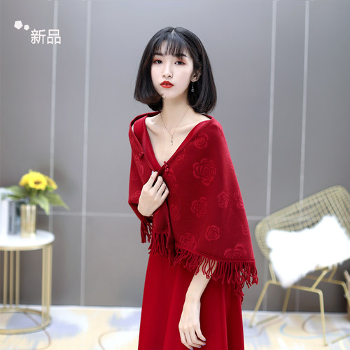 工厂销新款女新娘结婚旗袍礼服大码披风J婚纱披肩外披敬酒服外搭