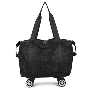 行李袋带滑轮大容量干湿分离登机包可拆卸滑轮出差旅行洗漱收纳包