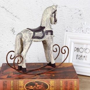 Decor Horse Crafts 推荐 Figurines Wooden Desk Rocking Retro