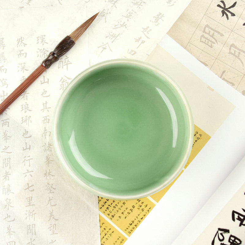 文房四宝精品套装高档陶瓷墨池笔山笔搁笔u洗三件套毛笔架笔筒砚