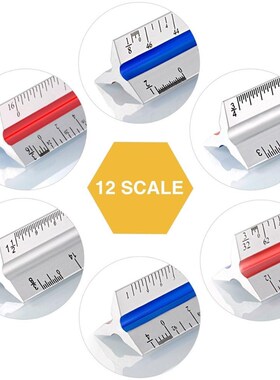12 Inch Triangular Architect Scale Aluminum Architectural Tr
