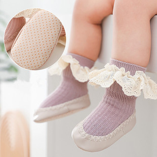 Baby Sock Ruffle Soles Infant Socks With 推荐 Newb Rubber New