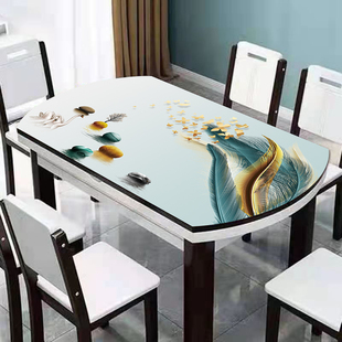 皮革桌布防水防油餐桌椭圆形免洗餐垫圆形不透明盖布可裁剪台布